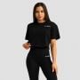 Damska koszulka Cropped Limitless Black - GymBeam S