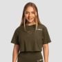 Damska koszulka Cropped Limitless Espresso - GymBeam M