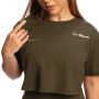 Damska koszulka Cropped Limitless Espresso - GymBeam M