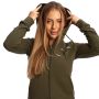 Damska bluza z kapturem Zip Up Limitless Espresso - GymBeam S