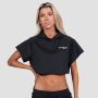 Damska bluza z kapturem Relay Cropped Black - GymBeam S