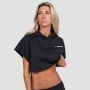 Damska bluza z kapturem Relay Cropped Black - GymBeam S