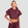 Damska bluza z kapturem Relay Cropped Fig - GymBeam S