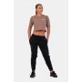 Damska koszulka Crop Top Minimalist Logo Brown – NEBBIA M