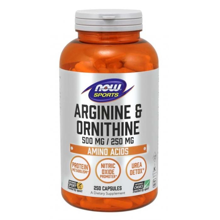 Arginina & Ornityna - NOW Foods 250 kaps