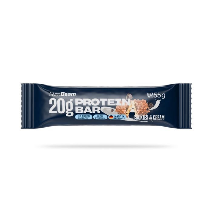 Baton proteinowy 20 g - GymBeam 55 g - cookies & krém