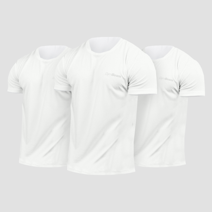 Męski T-Shirt TRN 3Pack White - GymBeam XXXL - 3pack