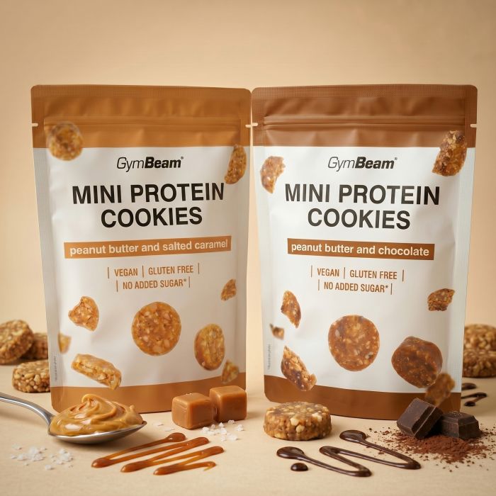 Mini ciastka proteinowe - GymBeam 100 g - czekolada z masłem orzechowym