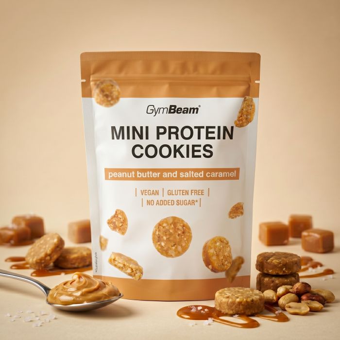 Mini ciastka proteinowe - GymBeam 100 g - czekolada z masłem orzechowym