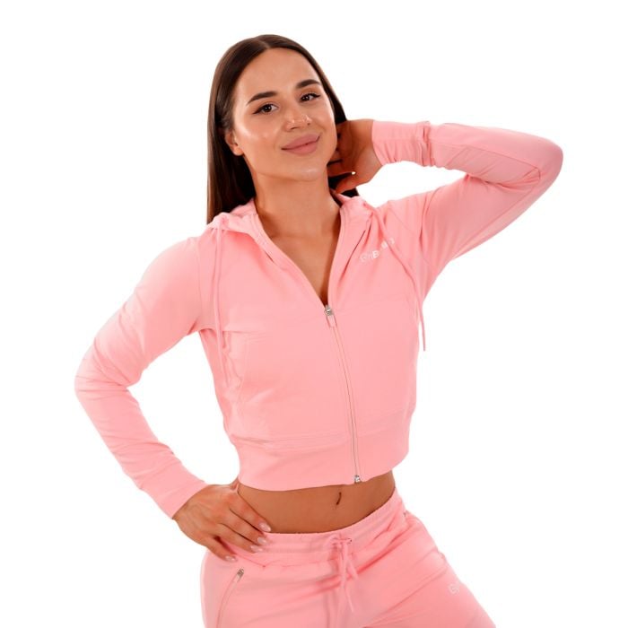 Damska bluza z kapturem na zamek TRN Pink - GymBeam S