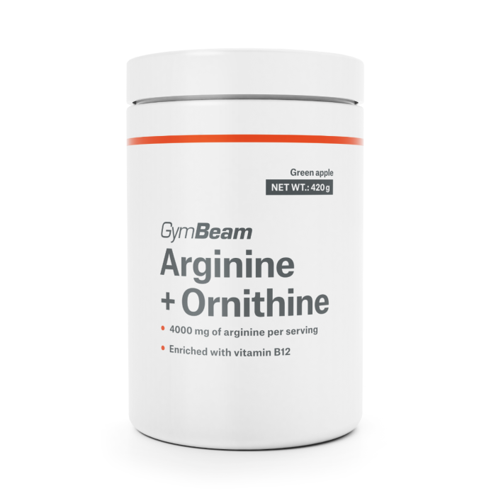 Arginina + Ornityna - GymBeam 420 g - zielone jabłko