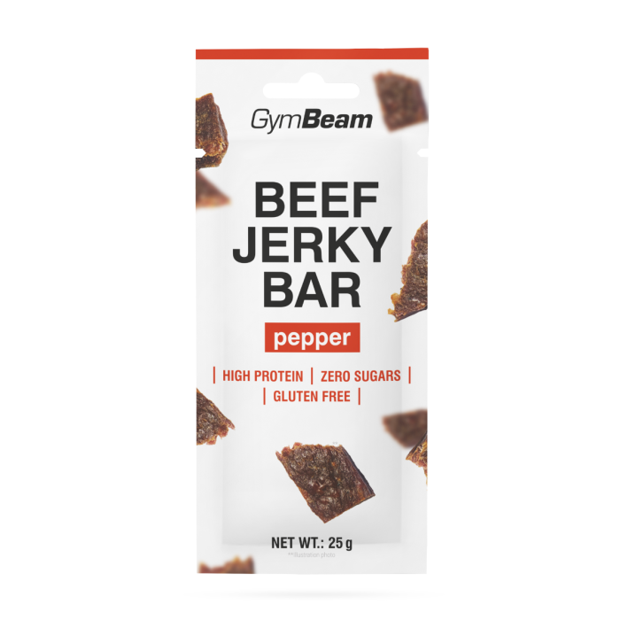 Baton z Suszonej Wołowiny - GymBeam 25 g - z dodatkiem pieprzu
