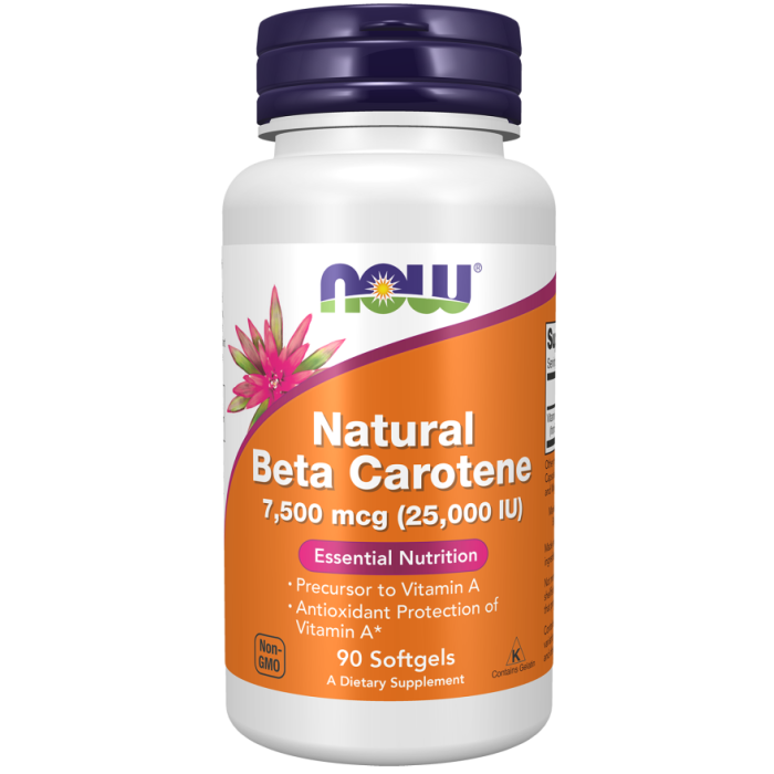 Naturalny Beta-karoten 7500 mcg - NOW Foods 90 kaps