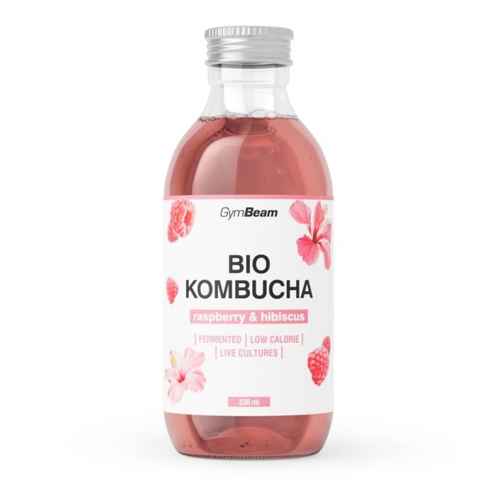 BIO Kombucha - GymBeam 330 ml - malina i hibiskus