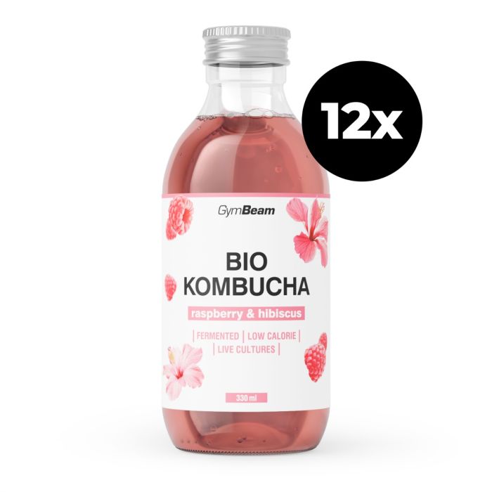 BIO Kombucha - GymBeam 330 ml - malina i hibiskus