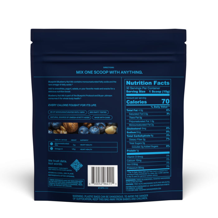 Blueberry Nut Mix - Blueprint 439 g