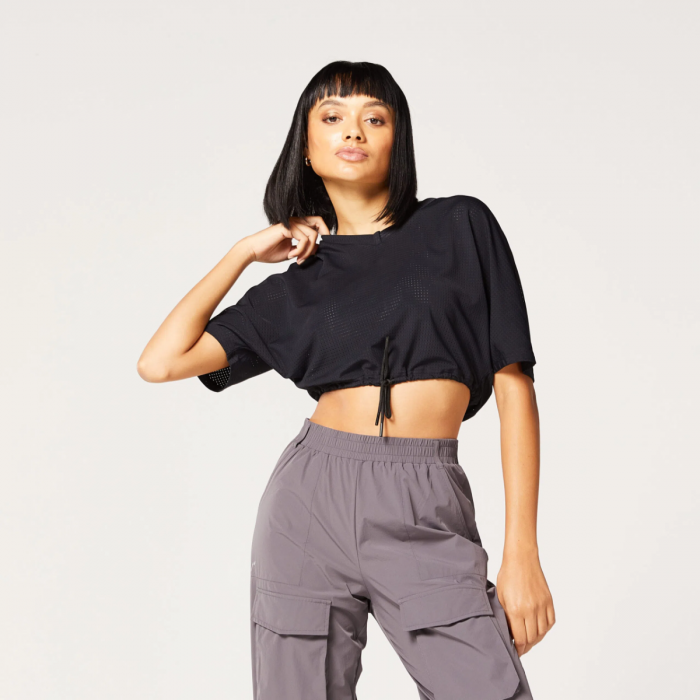 Damska koszulka Code V Neck Cropped Black - SQUATWOLF XL