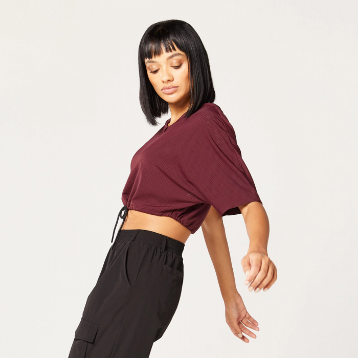 Damska koszulka Code V Neck Cropped Red - SQUATWOLF L