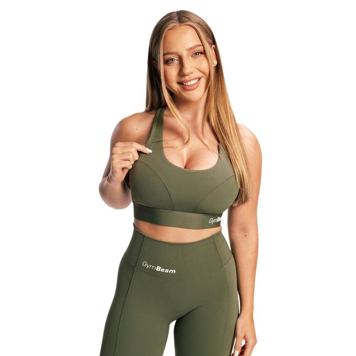 Biustonosz sportowy Combat Olive Grey - GymBeam M