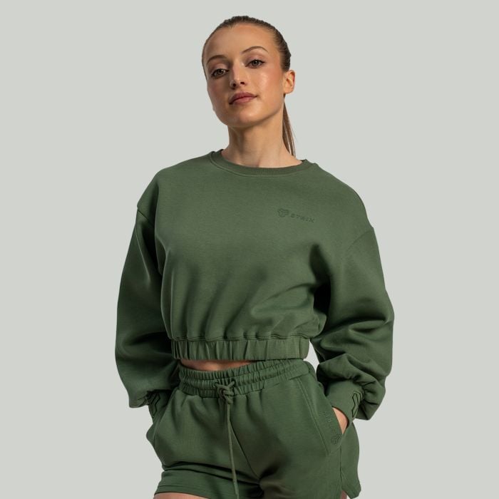 Damska Bluza Cropped Lunar Cedar Green - STRIX M