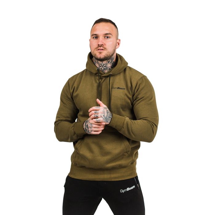 Męska bluza z kapturem Athlete Military Green Black - GymBeam M