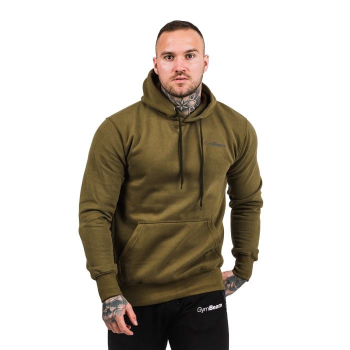 Męska bluza z kapturem Athlete Military Green Black - GymBeam M
