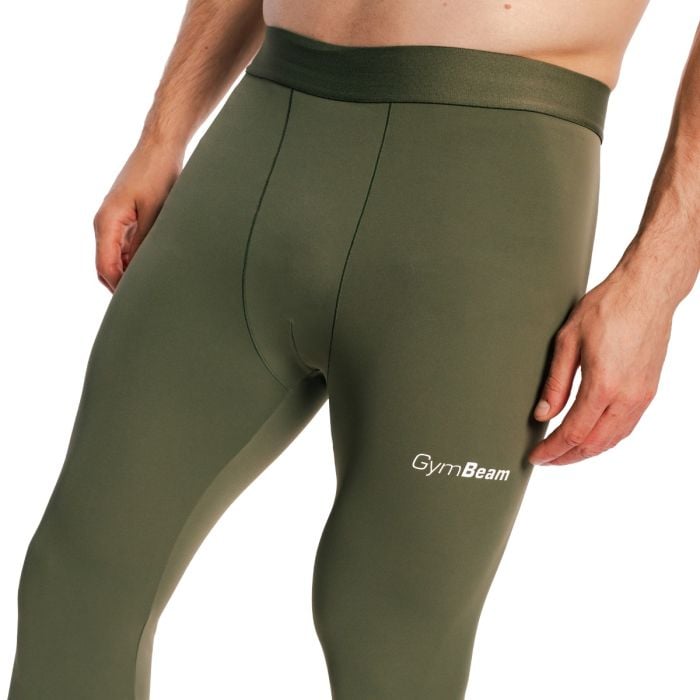 Męskie legginsy Combat Olive Grey - GymBeam L