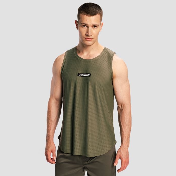 Męski Tank Top Combat Olive Grey - GymBeam L