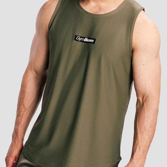 Męski Tank Top Combat Olive Grey - GymBeam L