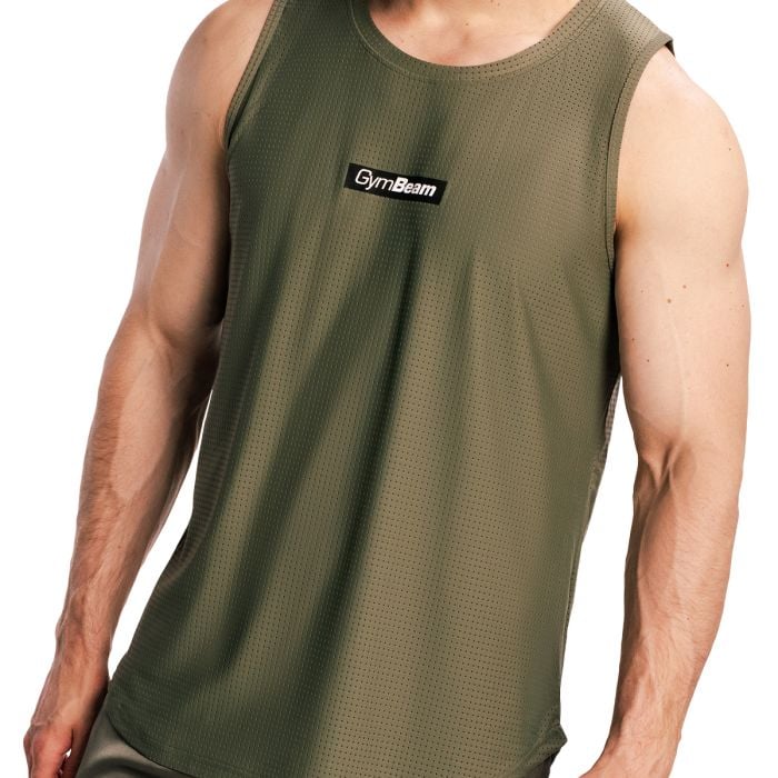 Męski Tank Top Combat Olive Grey - GymBeam L