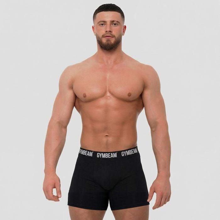 Męskie Bokserki FIT 3Pak Black - GymBeam XXXL