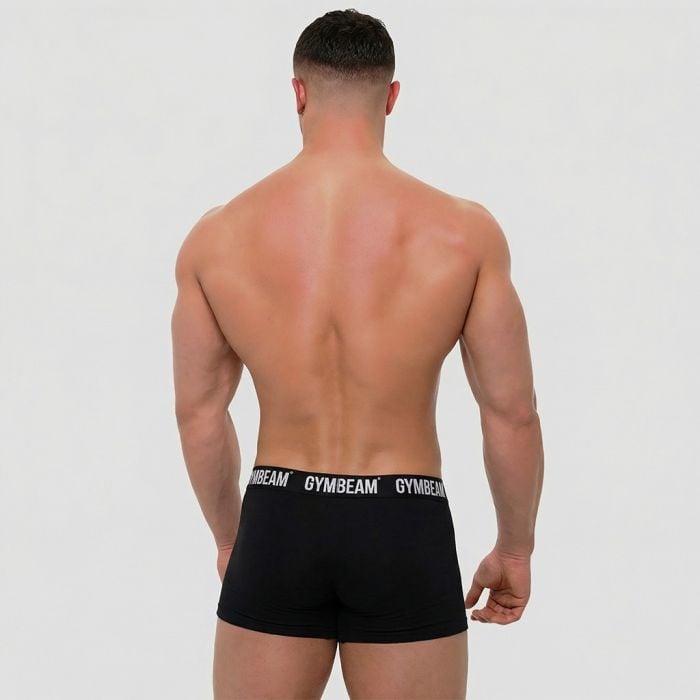 Męskie bokserki FIT Trunks 3-pak Black - GymBeam XXXL