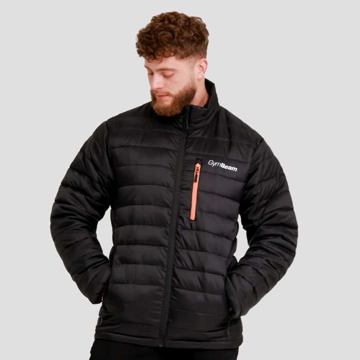 Męska kurtka Puffer Black/Orange - GymBeam L