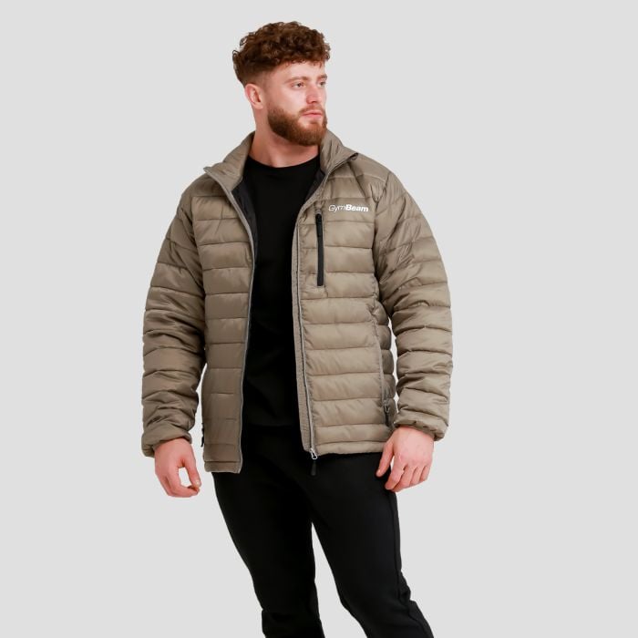 Męska kurtka Puffer Vetiver/Black - GymBeam XXL