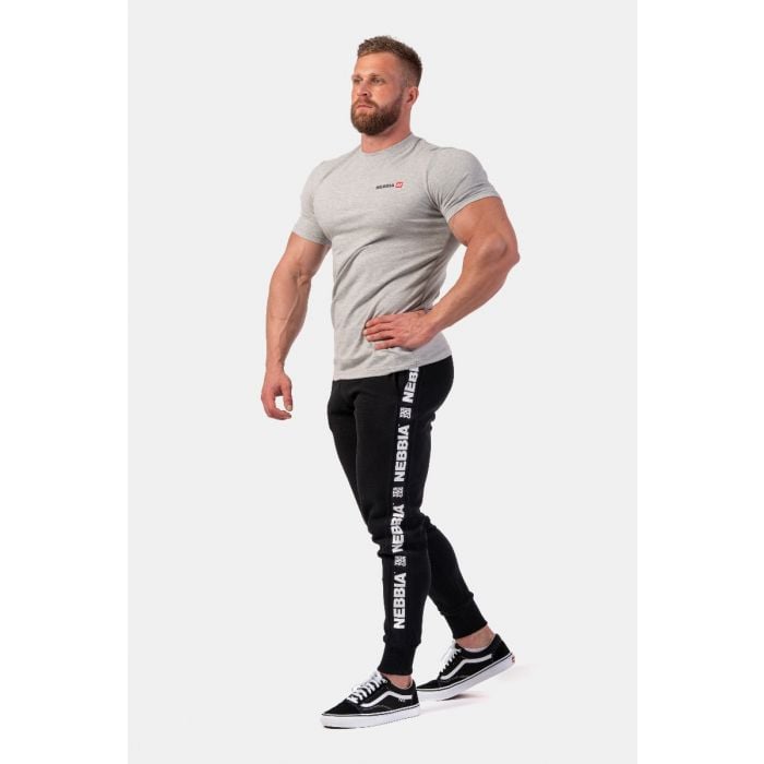 Męska koszulka Minimalist Logo Light Grey - NEBBIA XXL