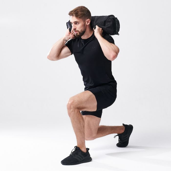 Męska koszulka do biegania Vented Black - Squat Wolf XL