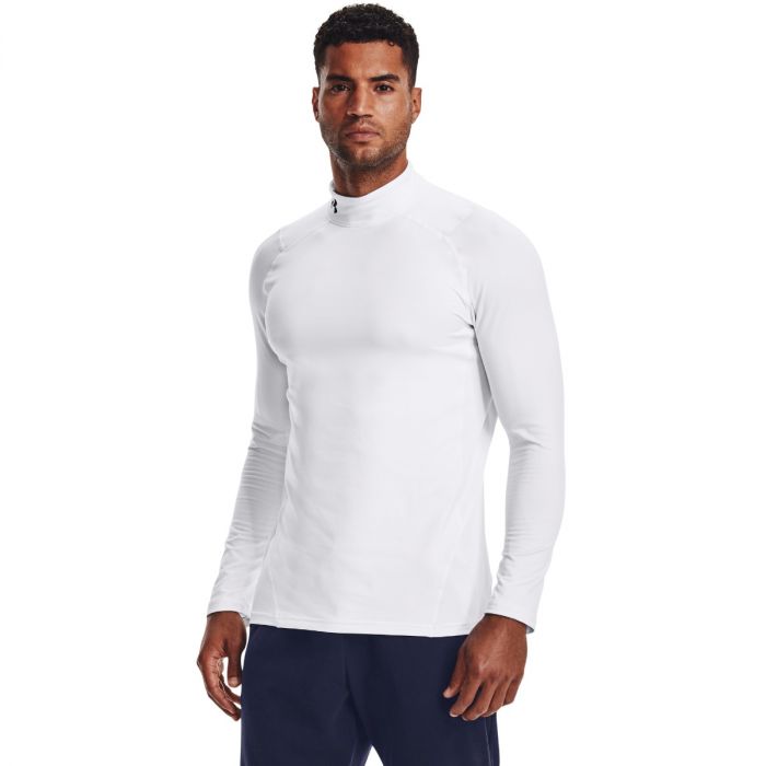 Men‘s T-shirt ColdGear Armour Fitted Mock White - Under Armour