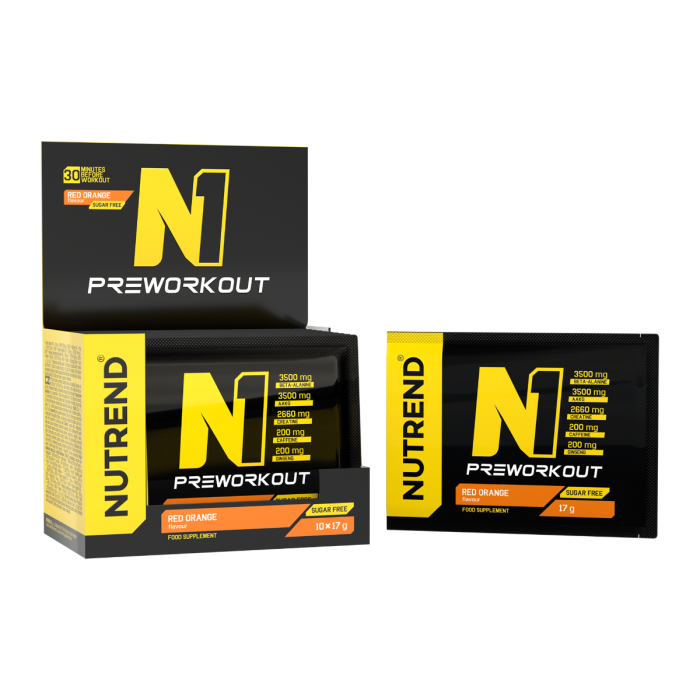N1 Pre-Workout - Nutrend 10 x 17 g - czarna porzeczka