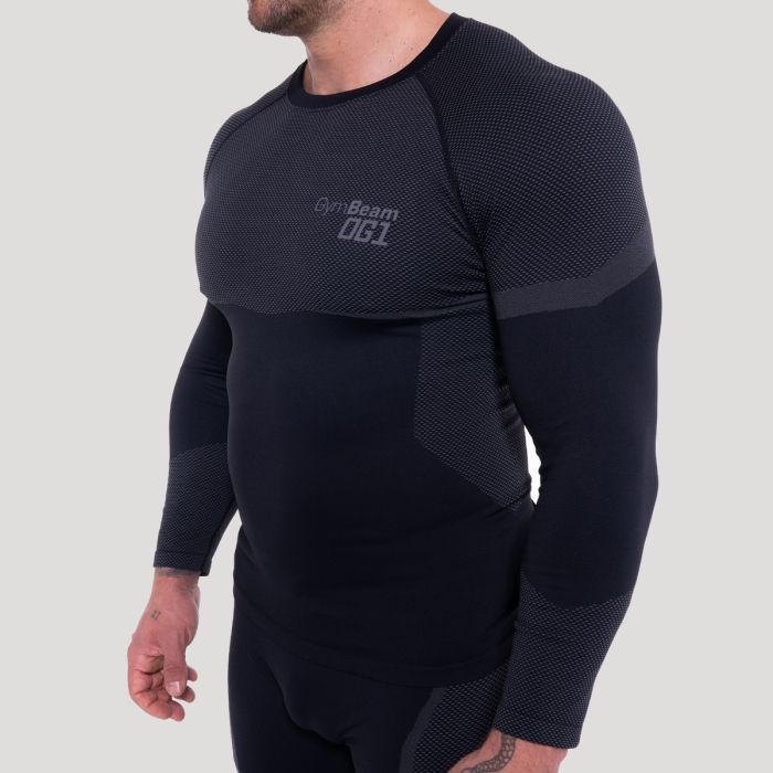 OG1 Bezszwowy longsleeve Black/Grey - GymBeam XL
