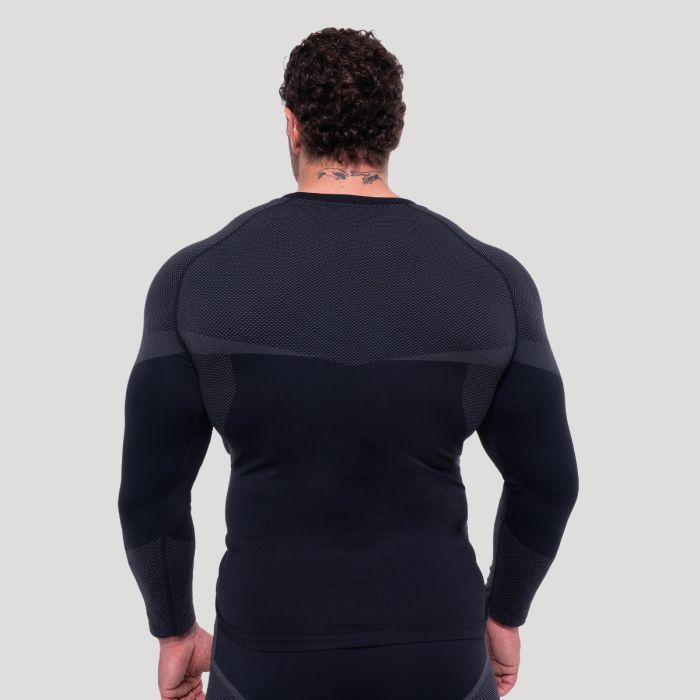 OG1 Bezszwowy longsleeve Black/Grey - GymBeam XL
