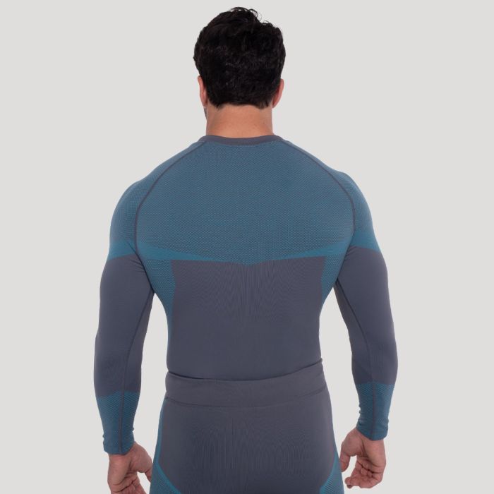 OG1 Bezszwowy longsleeve Grey/Blue - GymBeam L