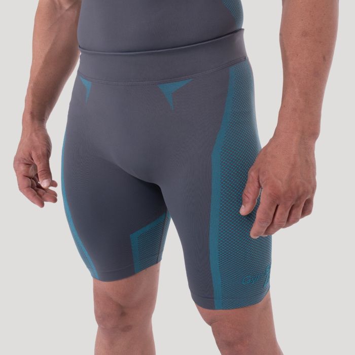 OG1 Bezszwowe szorty Grey/Blue - GymBeam XL