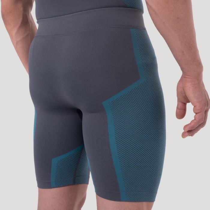 OG1 Bezszwowe szorty Grey/Blue - GymBeam XL