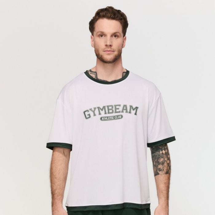 T-shirt Varsity Oversized White - GymBeam L