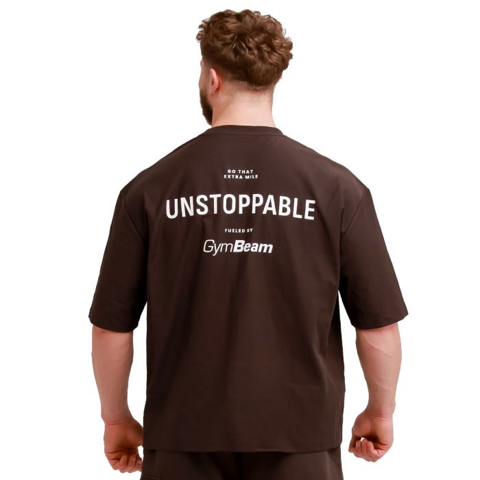 T-Shirt Oversized Unstoppable Brown - GymBeam L