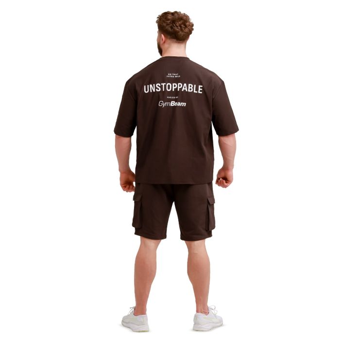 T-Shirt Oversized Unstoppable Brown - GymBeam L