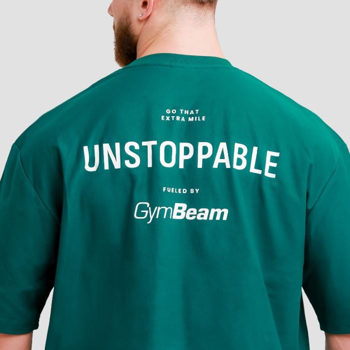 T-Shirt Oversized Unstoppable Green - GymBeam L