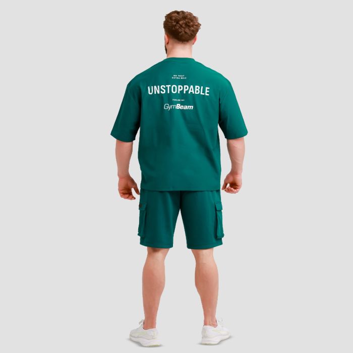 T-Shirt Oversized Unstoppable Green - GymBeam L