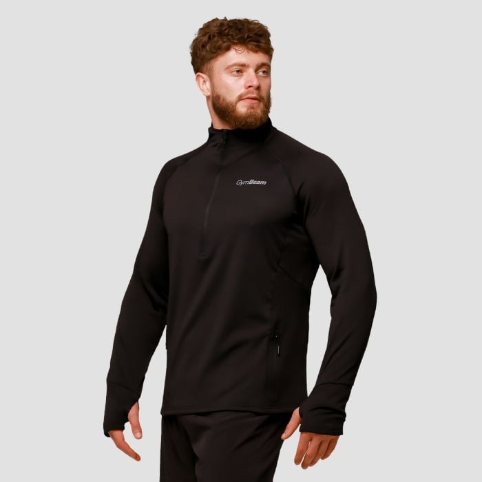 Bluza do biegania Pulse 1/2 Zip Black - GymBeam L