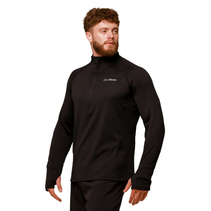 Bluza do biegania Pulse 1/2 Zip Black - GymBeam L